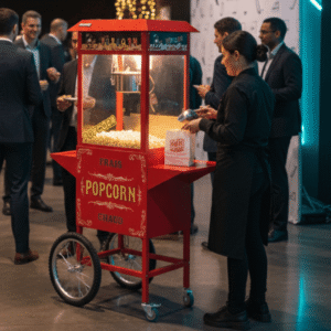 Máquina de palomitas para eventos en Panamá con operador y carrito – SK Events